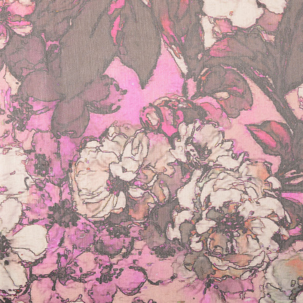 Viscose Satin fabrik Camouflage Lila