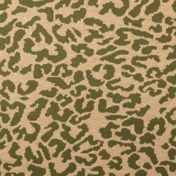 Heavy Knit tissu léopards Vert Olive