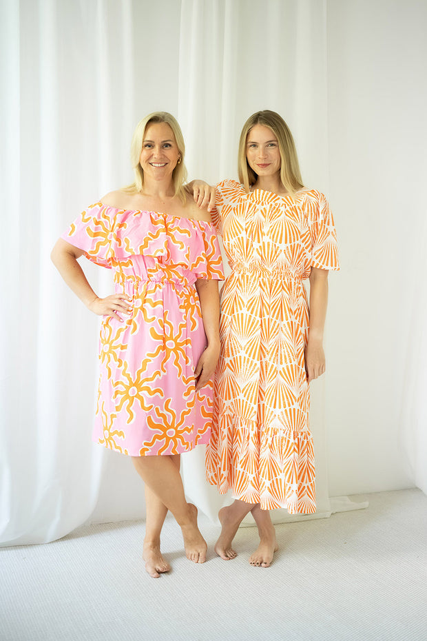 Bamboo Poplin fabric Shells Orange