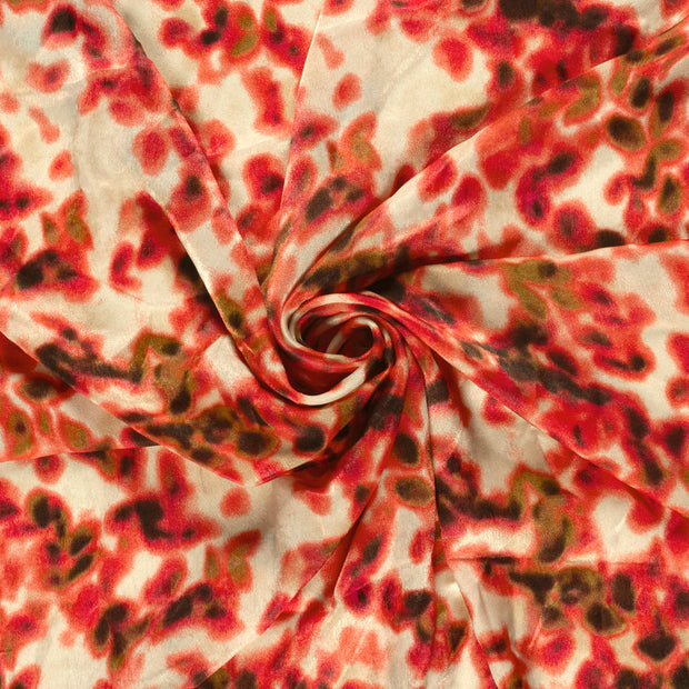 Satin Velvet fabric Redwood printed 