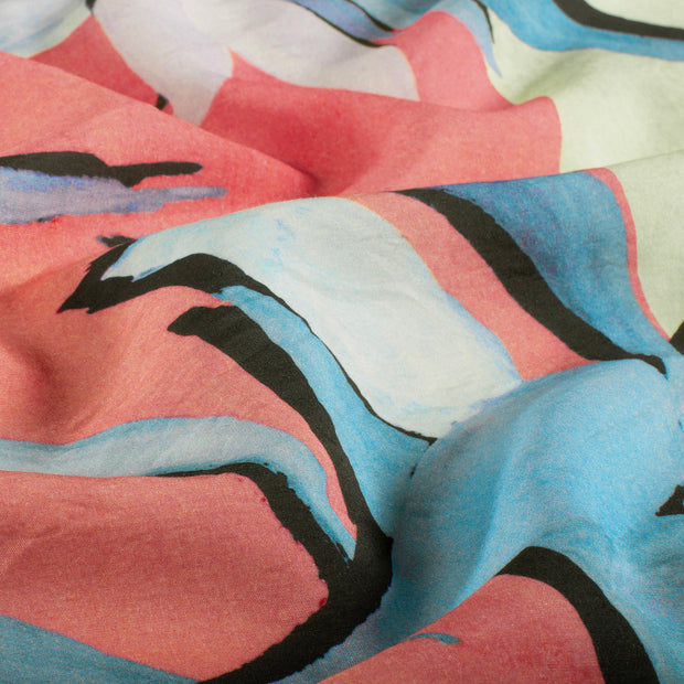 Viscose Nylon Ottoman tissu Feuilles Bleu clair