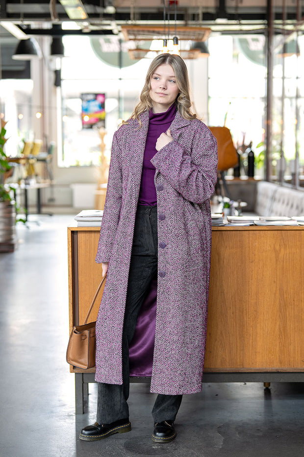 Jacquard fabrik Uni Violett