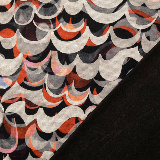 Cotton Jersey fabric Grey digital printed 