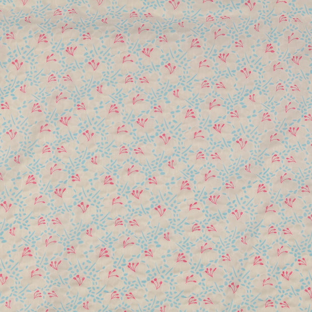Cotton Poplin fabric Flowers pink