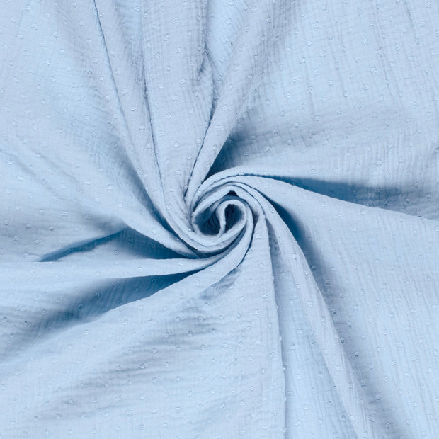 Muslin fabric Light Blue dobby 