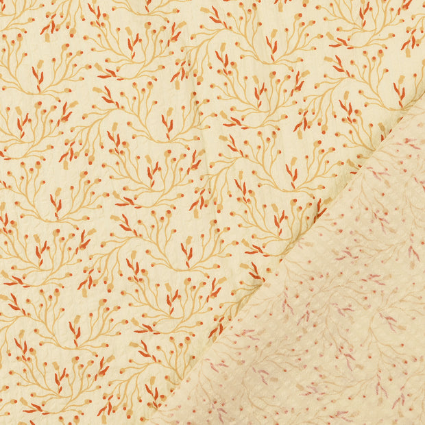 Seersucker fabric beige 