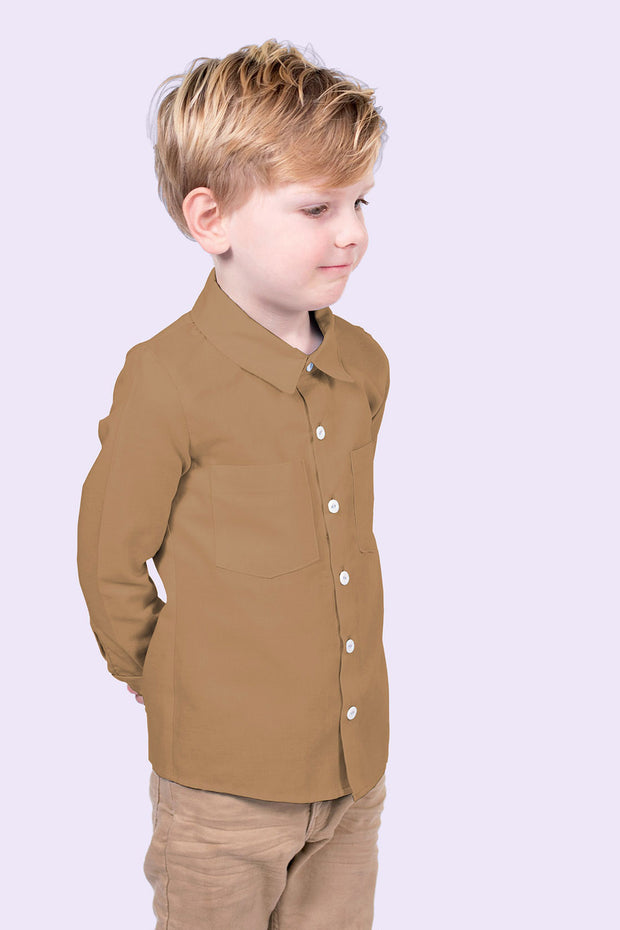 Coton Popeline GOTS tissu Unicolore Camel