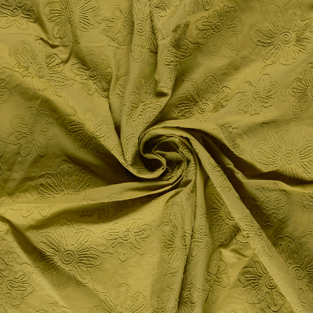  tissu Vert brodé 