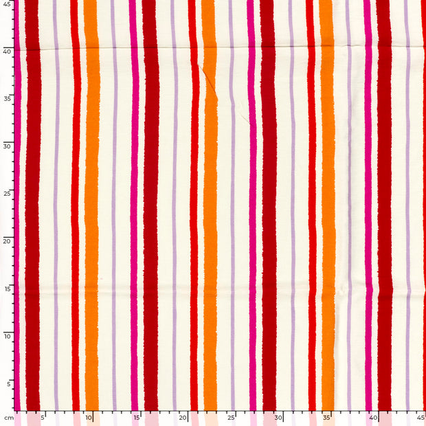 Viscose Nylon Crepe fabric Stripes Orange