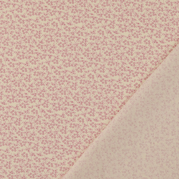 Cotton Poplin fabric Old Pink printed 