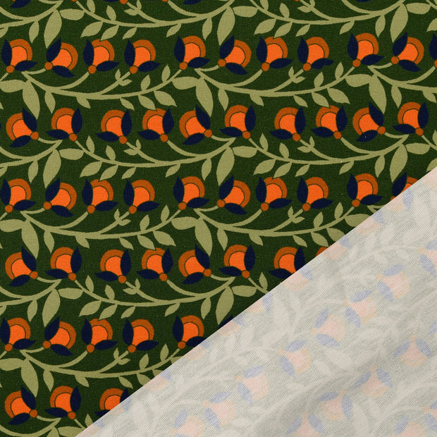 French Terry fabric Olive Green digital printed 