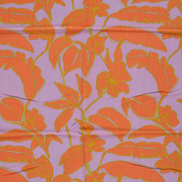 Viscose Lin Chaine et Trame tissu Lilas mat 