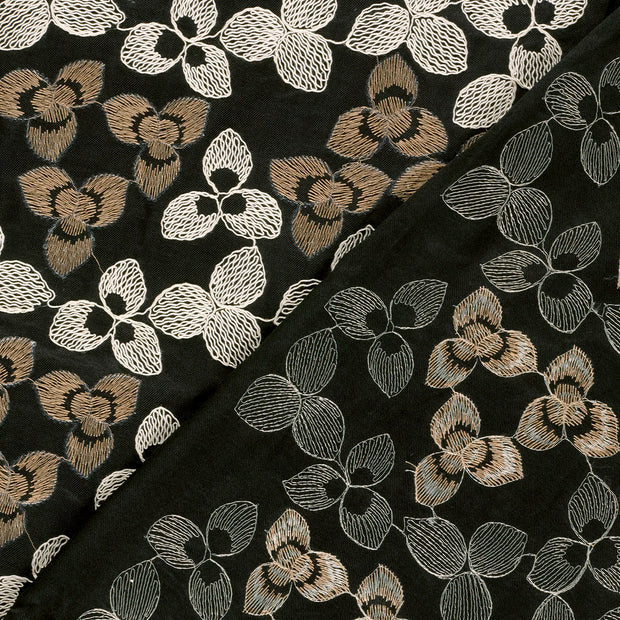 Sergé tissu fleurs 