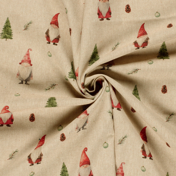 Linen Look fabric Beige digital printed 