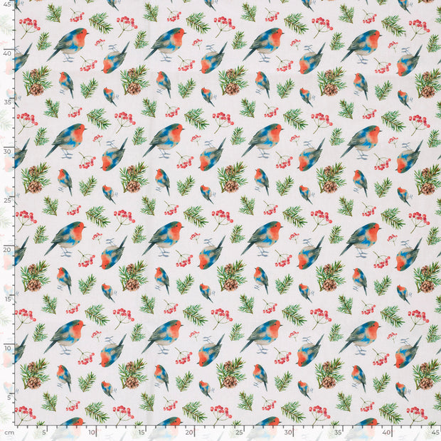 Panama tissu oiseaux Blanc optique