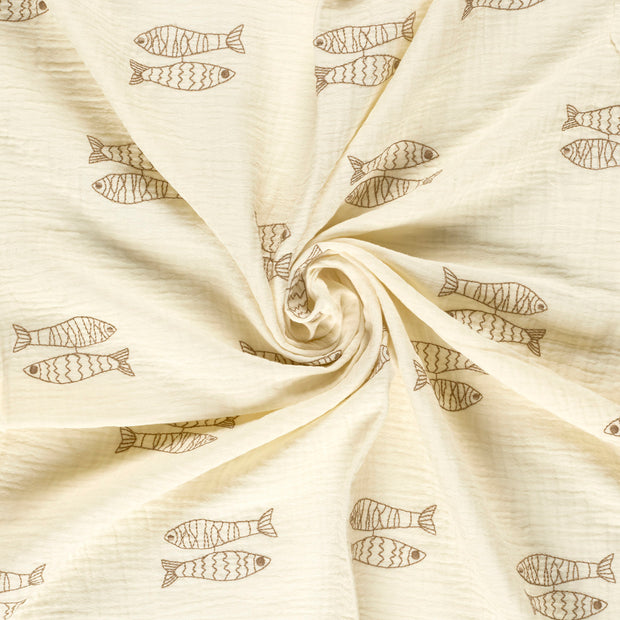 Muslin fabric embroidered 