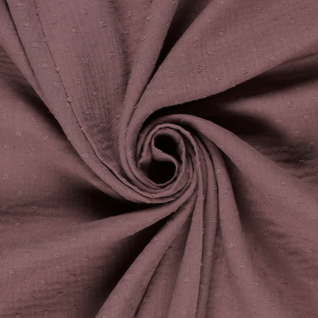 Musselin fabrik Punkte Mauve