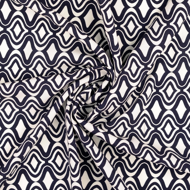 Popeline de Viscose tissu Bleu Marine 