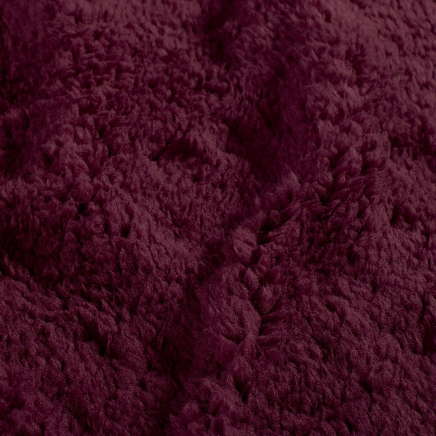 Fake Fur fabric Unicolour Wine red