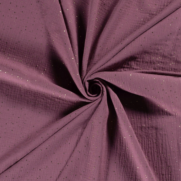 Muslin fabric Old Pink dew drops 