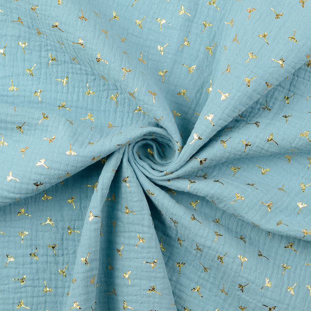 double gaze tissu turquoise 