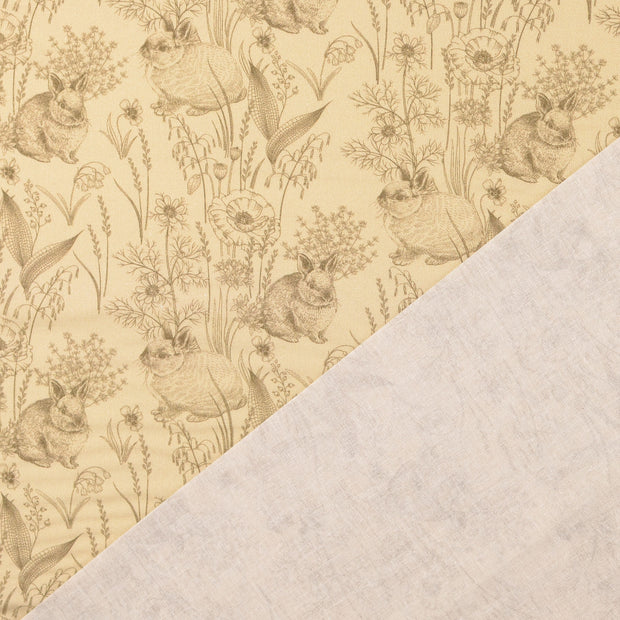 Cretonne tissu Beige imprimé numérique 