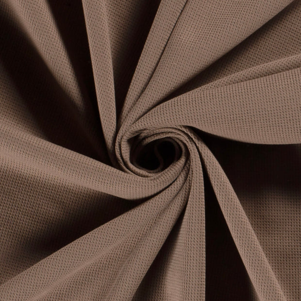 Gauffré Jersey tissu Unicolore Marron taupe