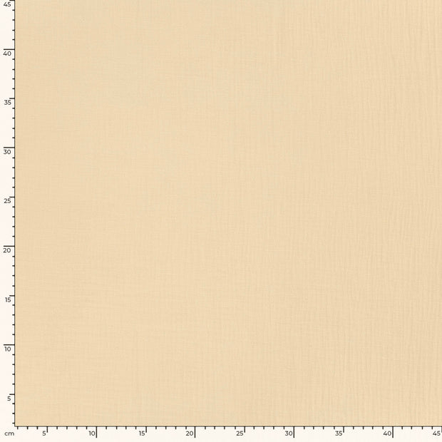 Double Gaze GOTS biologique tissu Unicolore Beige