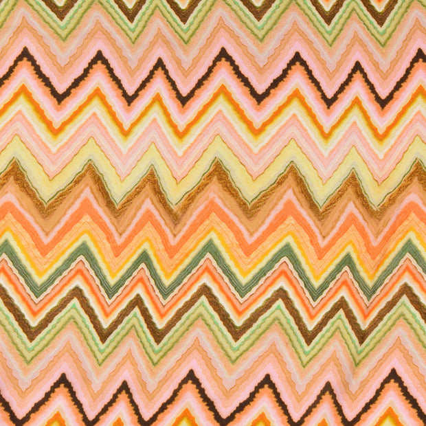 Viscose Satin fabric zigzag multicolor