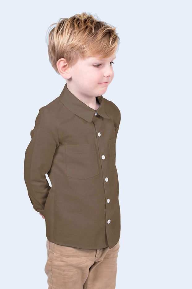 Cotton Poplin GOTS organic fabric Unicolour Taupe Grey