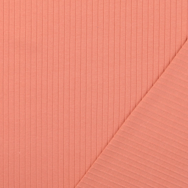 Rib Jersey tissu saumon 