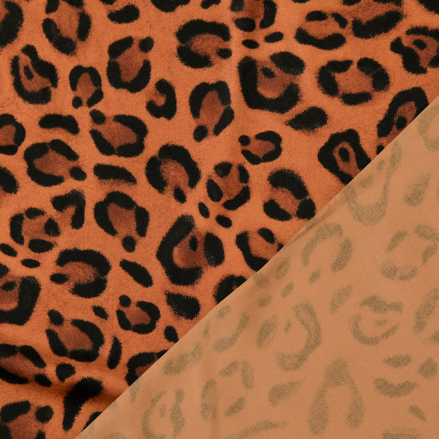 Viscose Poplin fabric brown digital printed 