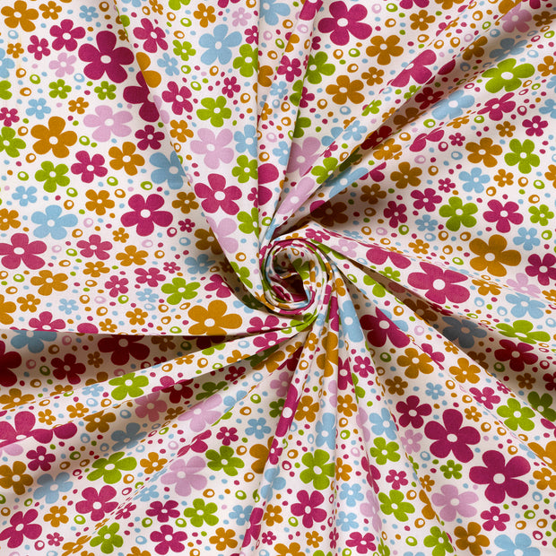 Popeline de Coton tissu Blanc cassé imprimé 