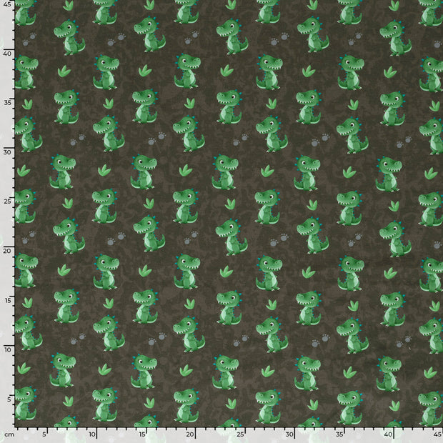 Jersey fabrik Dinosaurier Grau