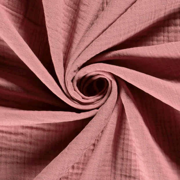 Triple Gaze tissu Unicolore Rose