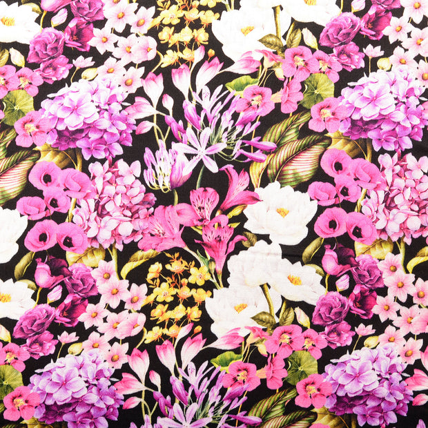 Viscose Satin fabrik Blumen Mehrfarbig