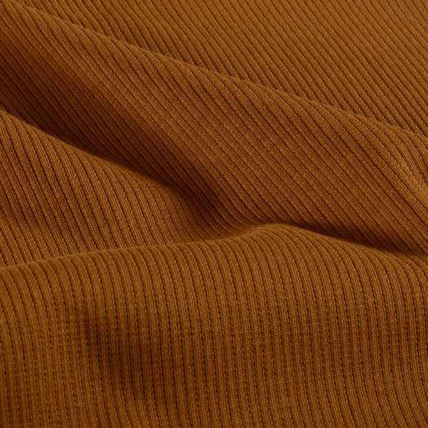 Rib Jersey tissu Unicolore Caramel
