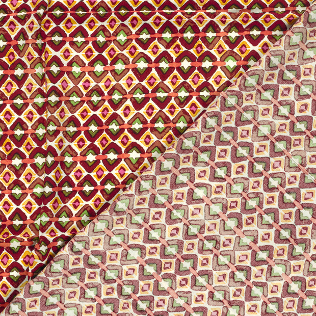 Viscose Poplin fabric Abstract printed 