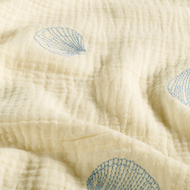 Muslin fabric Shells Light Blue