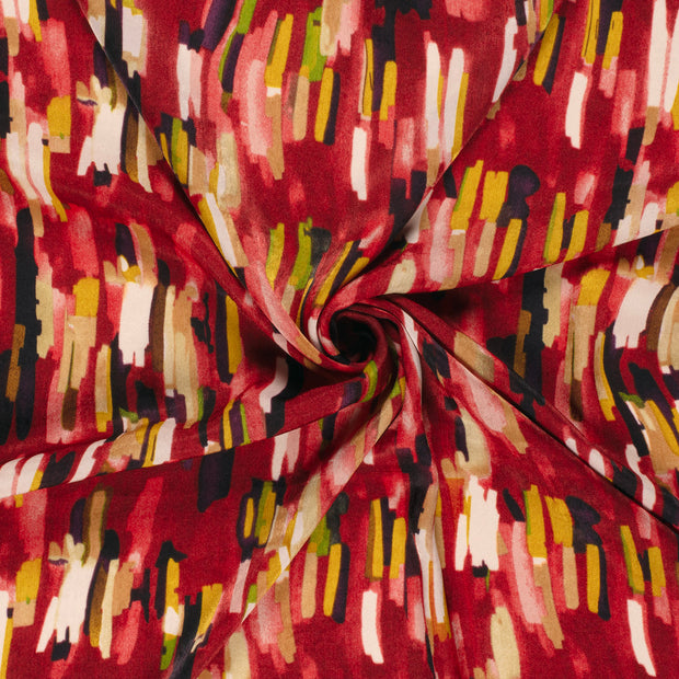 Satin Velvet tissu Rouge Bordeaux imprimé 