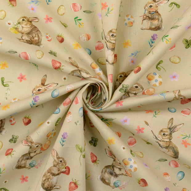 cretonne tissu beige 