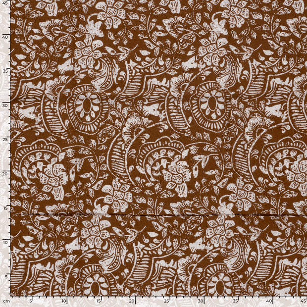 Borken Crepe fabric Abstract Brown