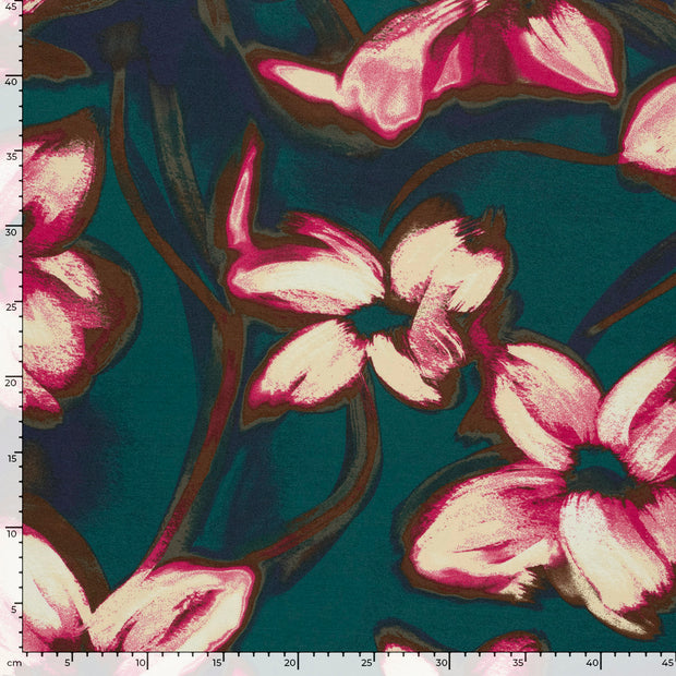 Milano tissu Abstrait Bleu Canard