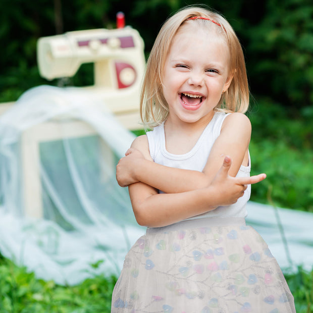 maille tissu fleurs avec application 