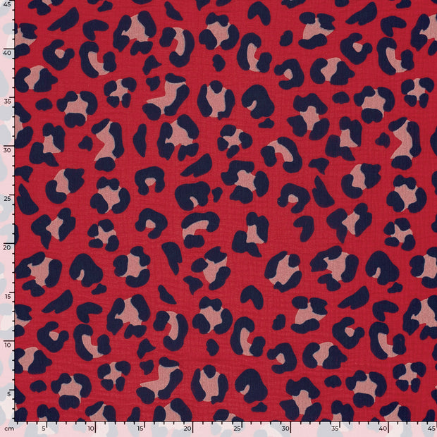Double gaze tissu Panther Fuchsia