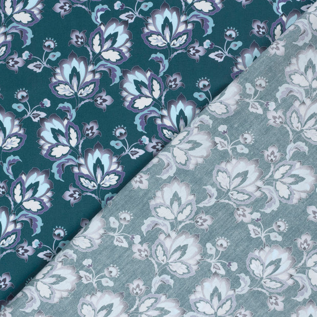 Popeline de Coton tissu fleurs imprimé numérique 