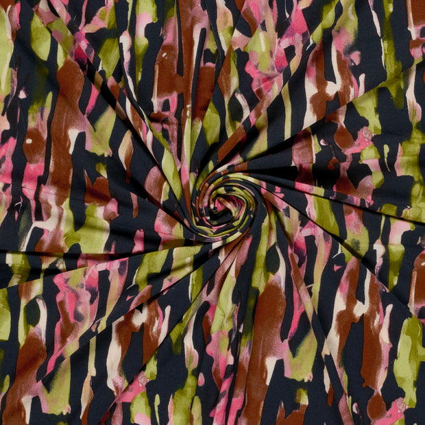 Viscose Vortex Jersey fabric Fuchsia printed 