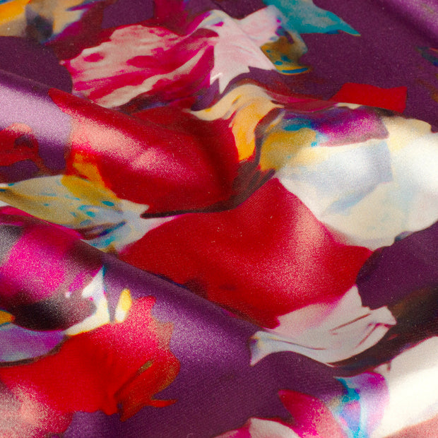Satin fabrik Abstrakt Aubergine