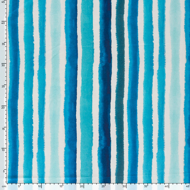 Viscose Jersey fabric Stripes Cobalt