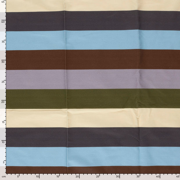 French Terry fabric Stripes Baby Blue